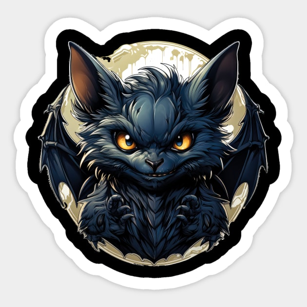 Grinning Bat Sticker by ZombieTeesEtc